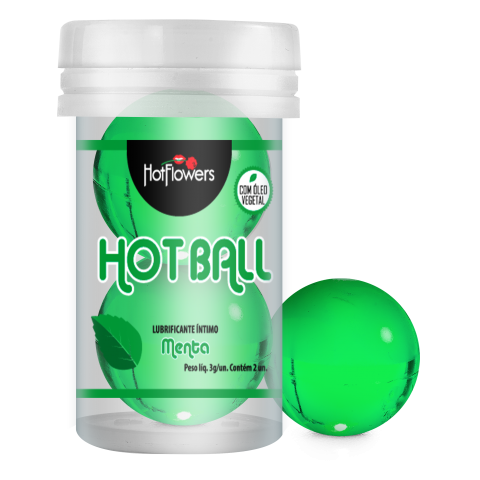 Лубрикант AROMATIC HOT BALL на масляной основе в виде двух шариков (аромат мяты)