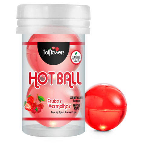 Лубрикант AROMATIC HOT BALL на масляной основе в виде двух шариков (аромат красных ягод)