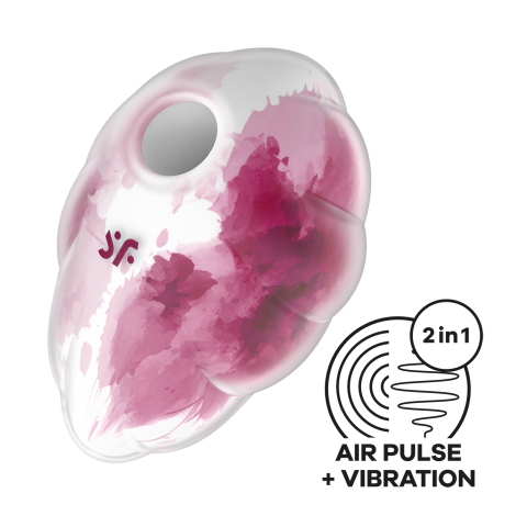 Стимулятор клитора с вибрацией и воздушной стимуляцией Satisfyer Cloud Dancer красно-белый