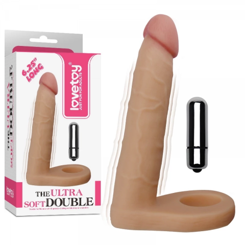 Насадка-фаллоимитатор с вибрацией "Ultra Soft Double" Lovetoy (15