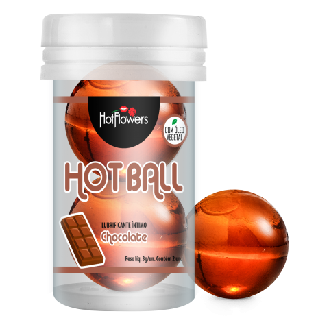 Лубрикант AROMATIC HOT BALL на масляной основе в виде двух шариков (аромат шоколада)
