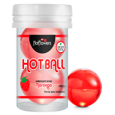 Лубрикант AROMATIC HOT BALL на масляной основе в виде двух шариков (аромат клубники)